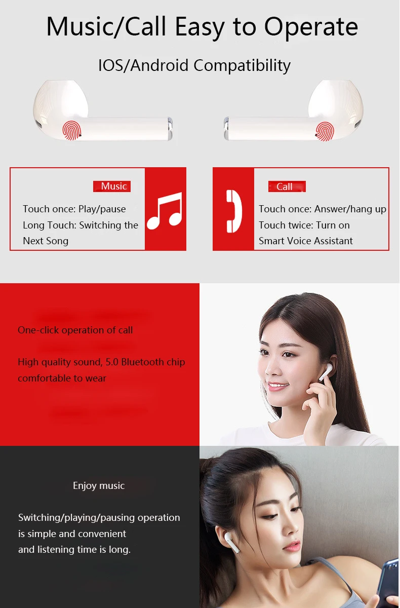 I21 TWS сенсорный Bluetooth наушники HD стерео беспроводные наушники с шумоподавлением игровая гарнитура для iPhone Xiaomi