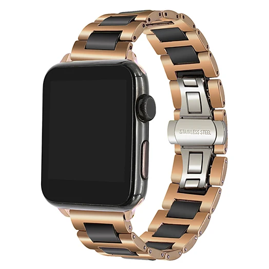 Ремешок из керамики и нержавеющей стали для iWatch Apple Watch 38 мм 40 мм 42 мм 44 мм серия 5 4 3 2 1 ремешок на запястье браслет