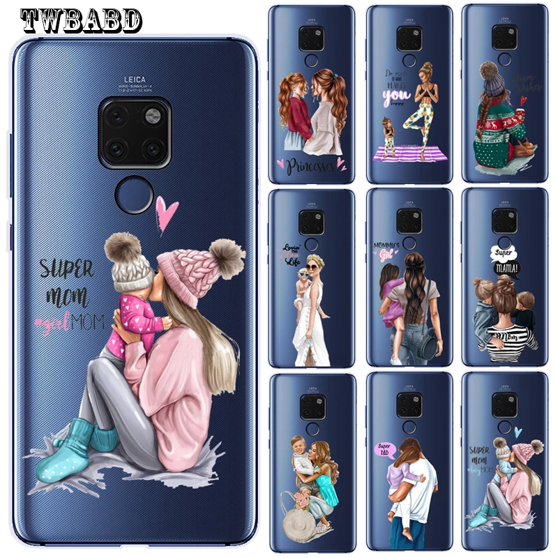 Модный чехол для телефона Super Dad мамы и дочки Huawei Mate 20 Lite Pro 9 10 Nova 2 Plus A3 Nova3i