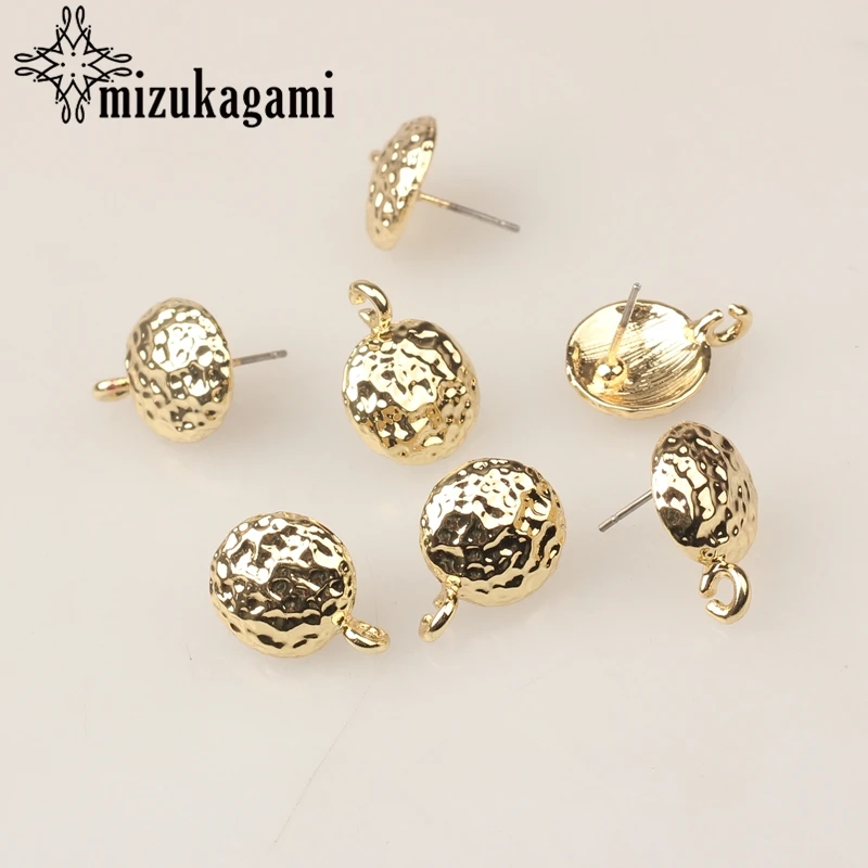 

Zinc Alloy Golden Metal 3D Round Earrings Base Connectors Linkers 13mm 6pcs/lot For DIY Drop Earrings Jewelry Making Accessories