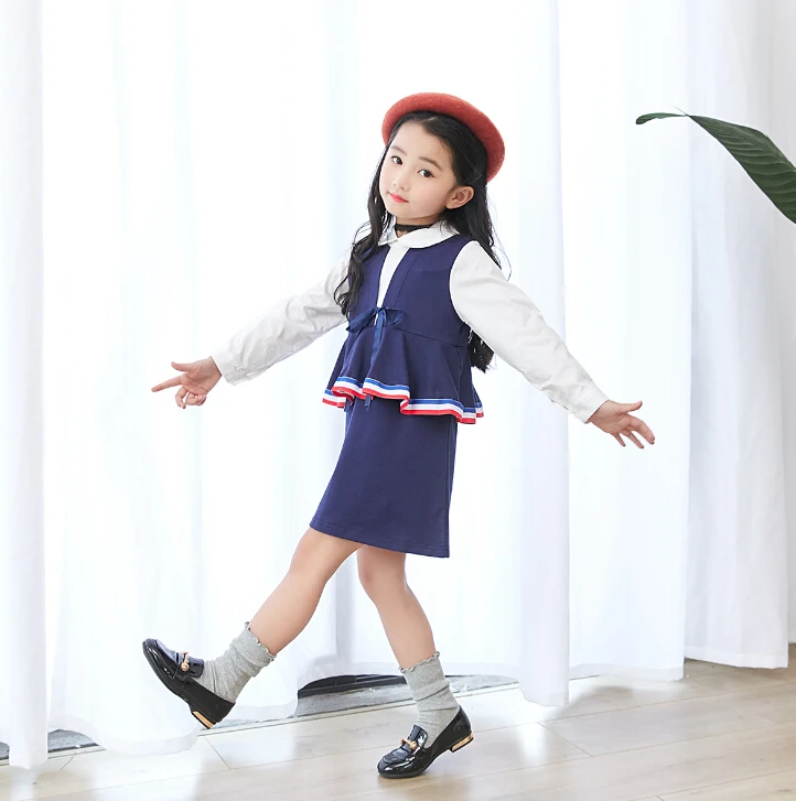 2018 wholesale Autumn Girls 100-140 children clothes Korean version Western style sweet Stitching princess dress Y3106 | Детская одежда
