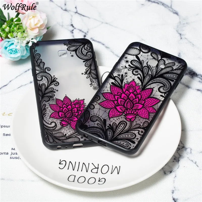 For Cover Samsung Galaxy J6 Plus Case J6+ Embossed Lace Rose Phone Prime J610 6'' |