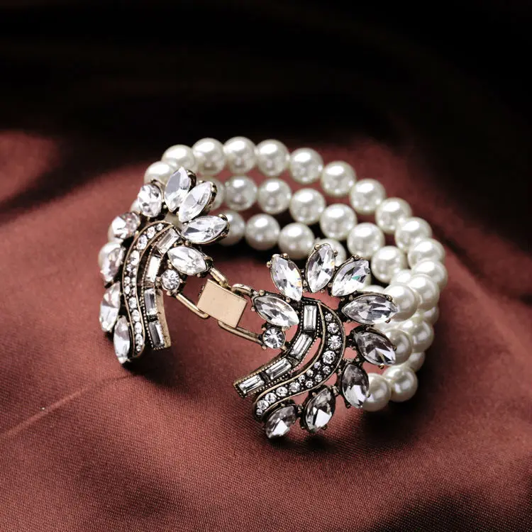 Классический женский шикарный инкрустированный кристаллом с искусственным