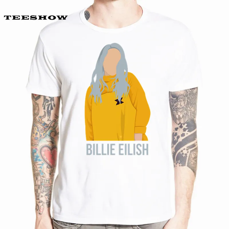 Футболки Billie Eilish принт в виде майки-футболки брендовая футболка Для мужчин/wo