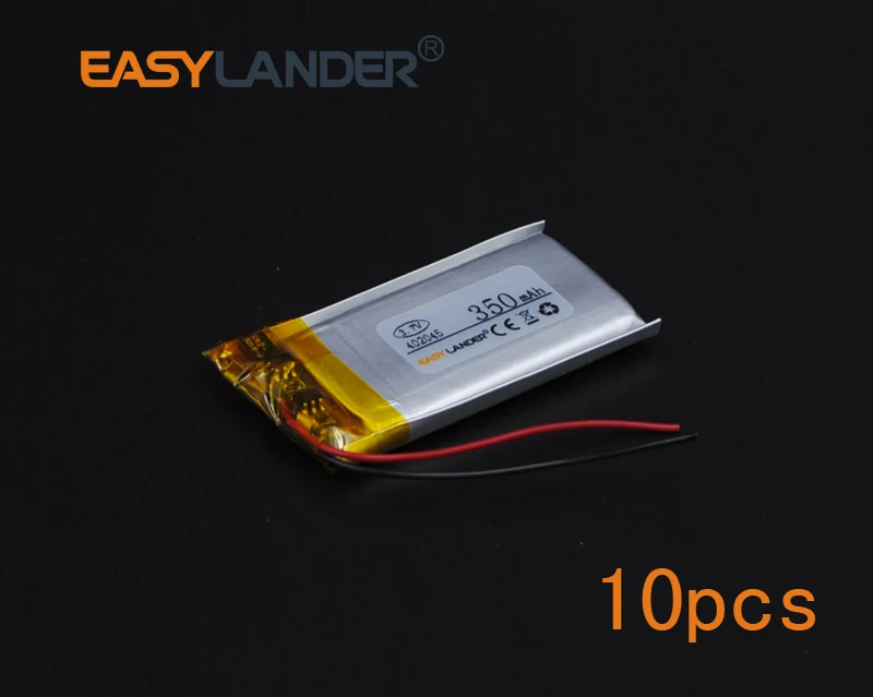 10 шт./лот 3 7 V 350mAh 402045 полимерный литий ионный аккумулятор для bluetooth гарнитуры