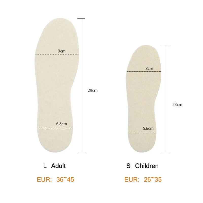 Унисекс Мужские Зимние теплые мягкие шерстяные зимние стельки для обуви размер