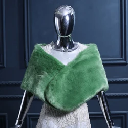 Коричневая/желтая/красная/зеленая/Черная Женская шаль из искусственного меха