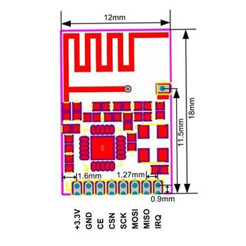 WAVGAT 10 шт. компонентный комплект NRF24l01+ 2,4 ГГц беспроводной модуль мини версия мощность улучшенная версия SMD