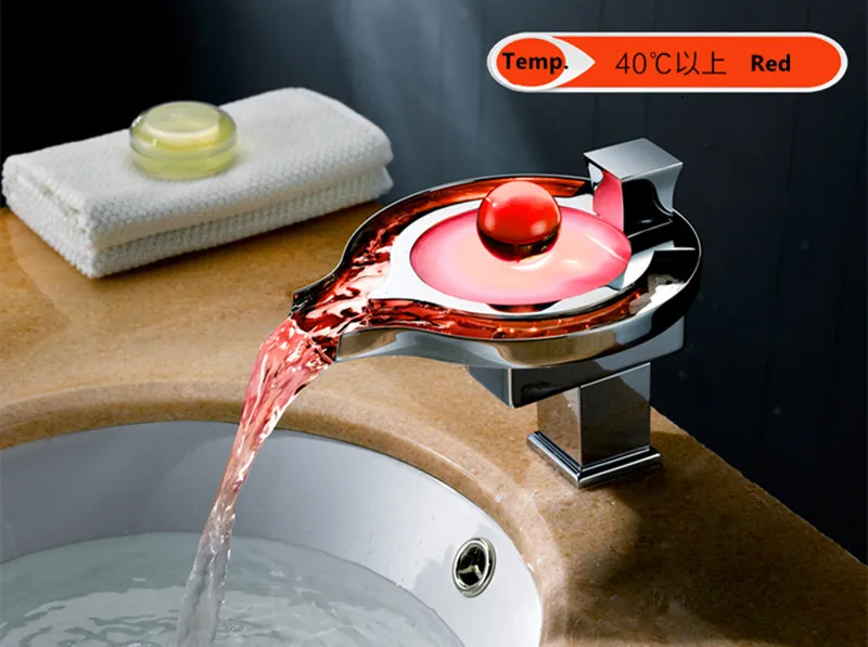 Настенный хромированный латунный водопроводный светодиодный дивертер RGB