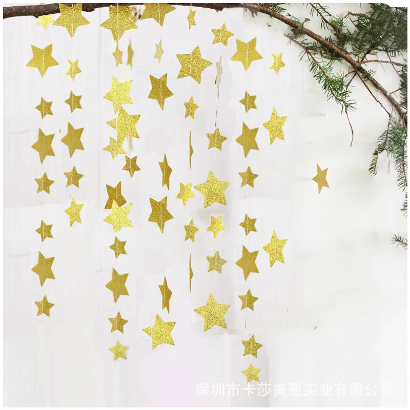 7cm Shiny Star Garland DIY Party Decoration Christmas Home decoation | Дом и сад