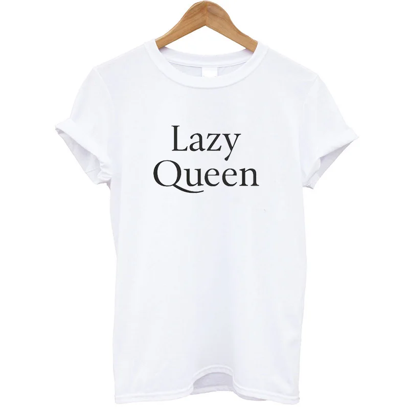 Женская футболка с короткими рукавами Lazy Queen летняя повседневная коротким