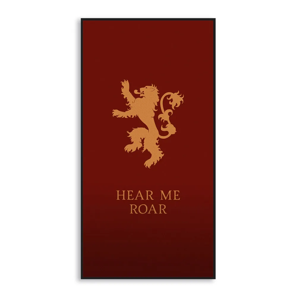 Game Of Thrones Logo Flag Movie TV Animals Canvas Art Print Poster Vintage Wall Picture Boy Living Room Decor Painting No Frame | Дом и сад