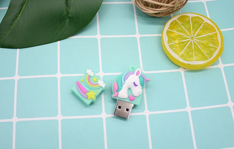 Флеш-накопитель Reboto USB с милым радужным единорогом USB 2,0 карта памяти 64 ГБ 32 ГБ милый usb-флешка с героями из мультфильмов 8 Гб 16 Гб мини-диск