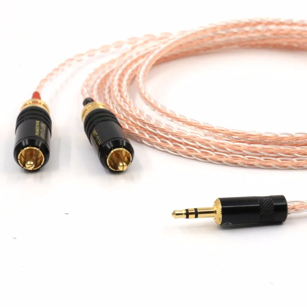 3 метра/шт. HiFi Чистая медь стерео 5 мм до 2 RCA аудио кабель сигнальная линия DIY |