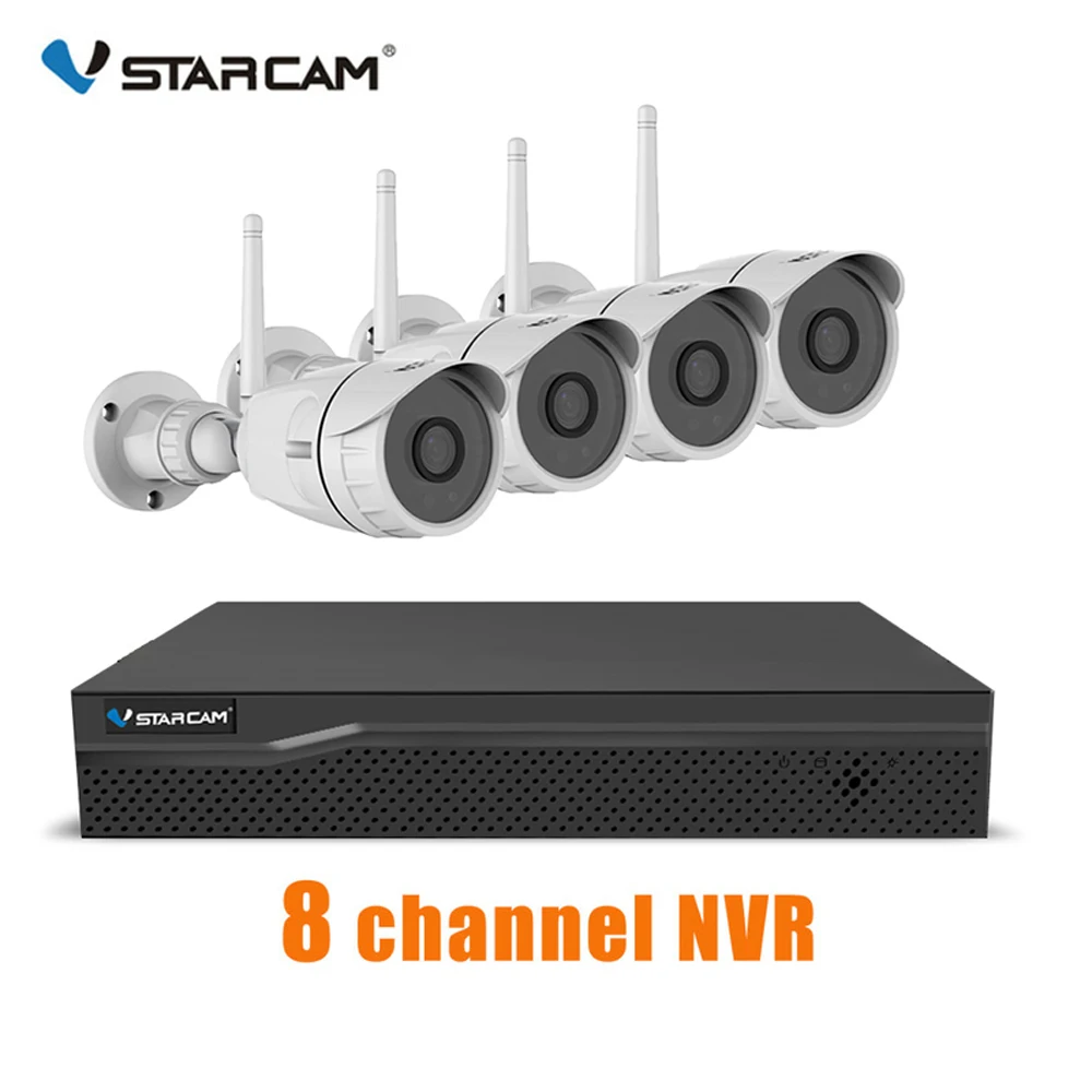Vstarcam 8CH Беспроводной NVR 1080P+ 4 шт C17S 2MP Wifi камеры наружная система видеонаблюдения Onvif P2P IR-CUT запись домашнего видео комплект безопасности