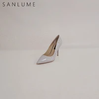 sanlume summer shoes woman high heel pumps women sandals patent leather pointed toe slip on party ladies elegant thin heels