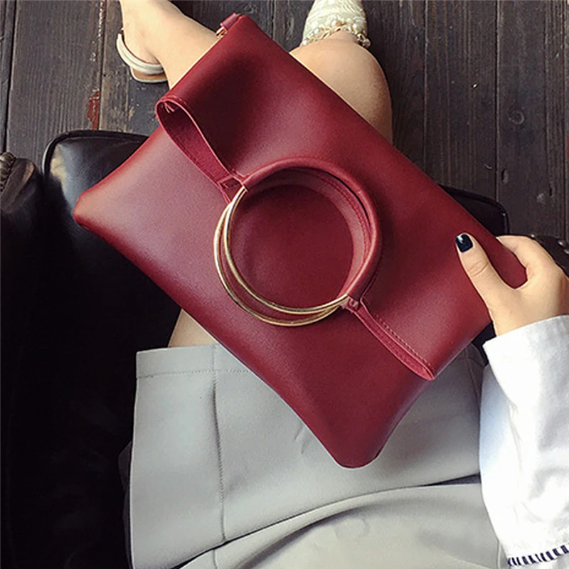 2 шт./компл. Женские винтажные сумки с кольцом женские на плечо складные клатч