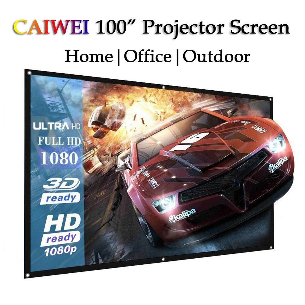 Amzdeal складной 220*130 см Light 100 дюймов 16:9 соотношение полиэстер кинопроекторов