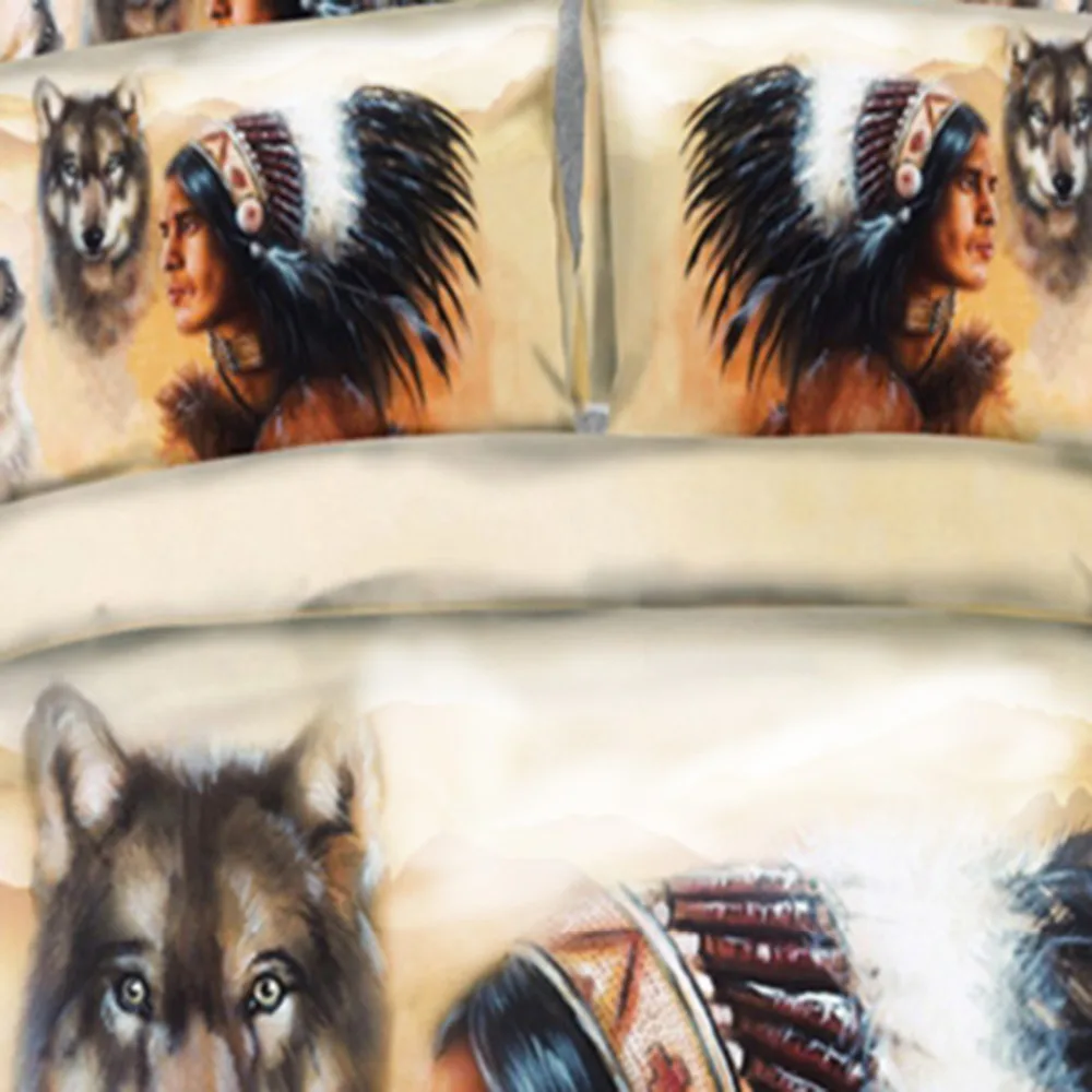 

3D animal bedding set 3pcs Indian werewolf duvet cover simple home textile