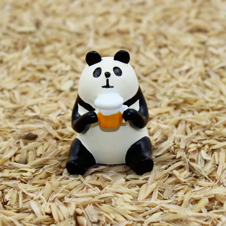Panda Bear Миниатюрные фигурки Decole Cat Lucky Cat Panda Penguin, японское животное Zakka, украшение для дома, садовая игрушка из смолы - Цвет: Panda Bear