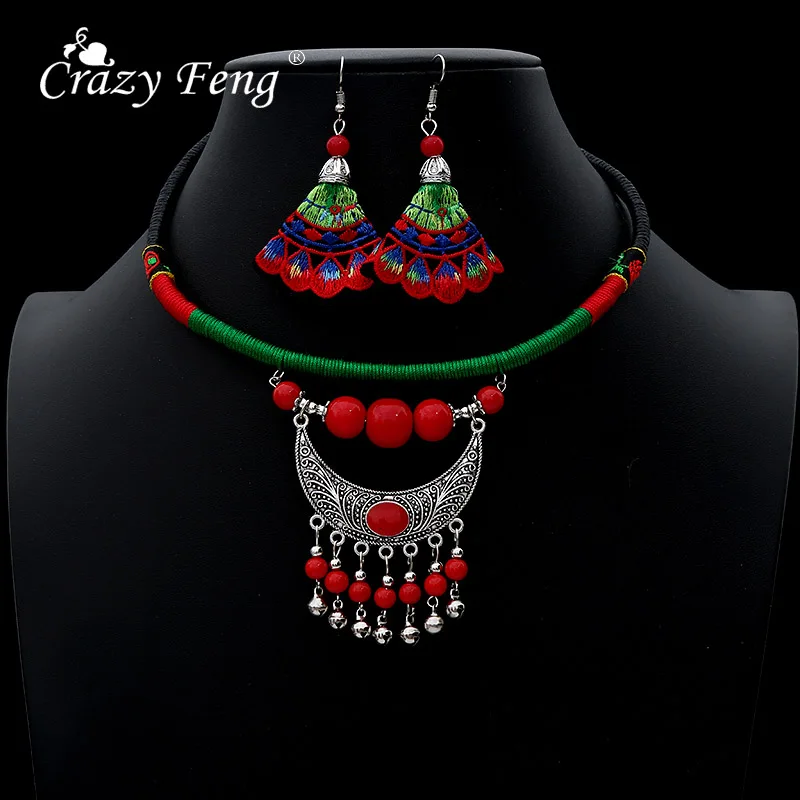 Crazy Feng 2018 женский CZ кулон кружева Чокеры ожерелье с серьги гвоздики Ювелирный