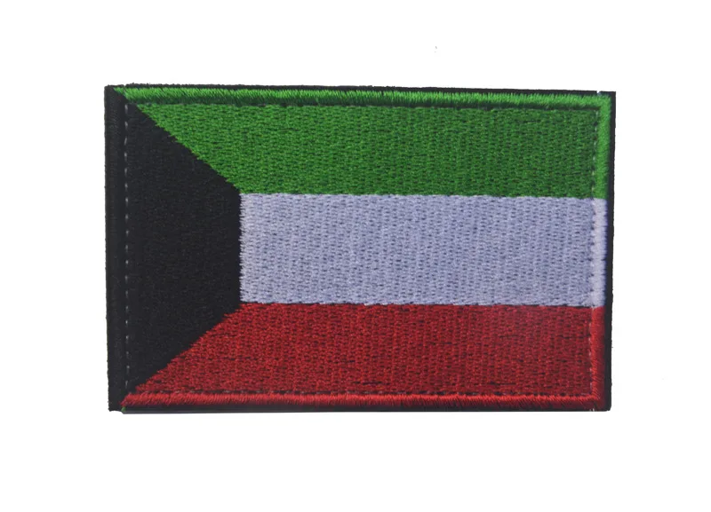 Kuwait Азиатский Израиль, Япония, Сингапур, Турция, Индия, индонезийский, Камбоджа, Катар, Оман, ОАЭ, Ираком, Северной Кореей, флагом, вышивкой, нашивками - Цвет: Kuwait