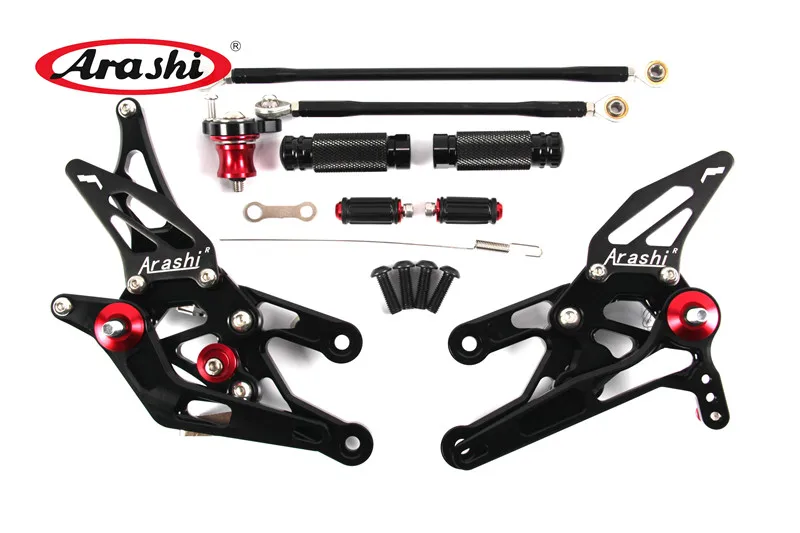 Черный Араши подножка мотоциклиста для HONDA CBR600RR 2003-2006 CNC Регулируемые подножки CBR 600 RR 2003 2004 2005 2006 задние наборы Rearset - Цвет: Черный