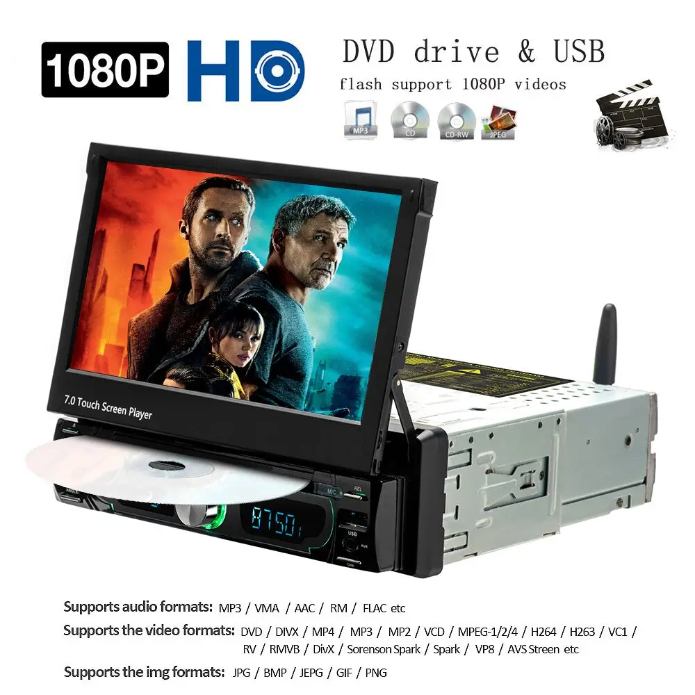 Camecho 1din Android WIFI автомобильное радио 7 &quotGPS навигация зеркальная связь Bluetooth MP5 HD