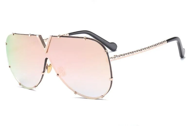 C4 Pink HBK негабаритных Италия модные солнцезащитные очки женские солнцезащитные очки металлические женские поляризационные солнцезащитные очки с градиентом рамы розовый серый коричневый прозрачный весна лето мода - Цвет линз: C4 Pink