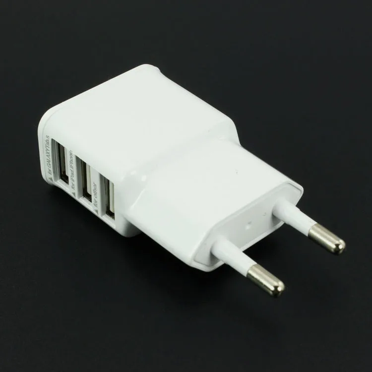 

YKSPACE White 5V 2A 3 USB Ports USB EU Plug Wall Charger for iPhone Samsung Huawei Xiaomi Android mobile phone