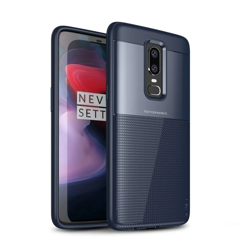 Для OnePlus 6 Чехол IPAKY 1+ 6 PC противоударный Гибридный Силиконовый 2 в 1 Защитный Броня мягкий чехол для One Plus 6 Чехол - Цвет: Blue
