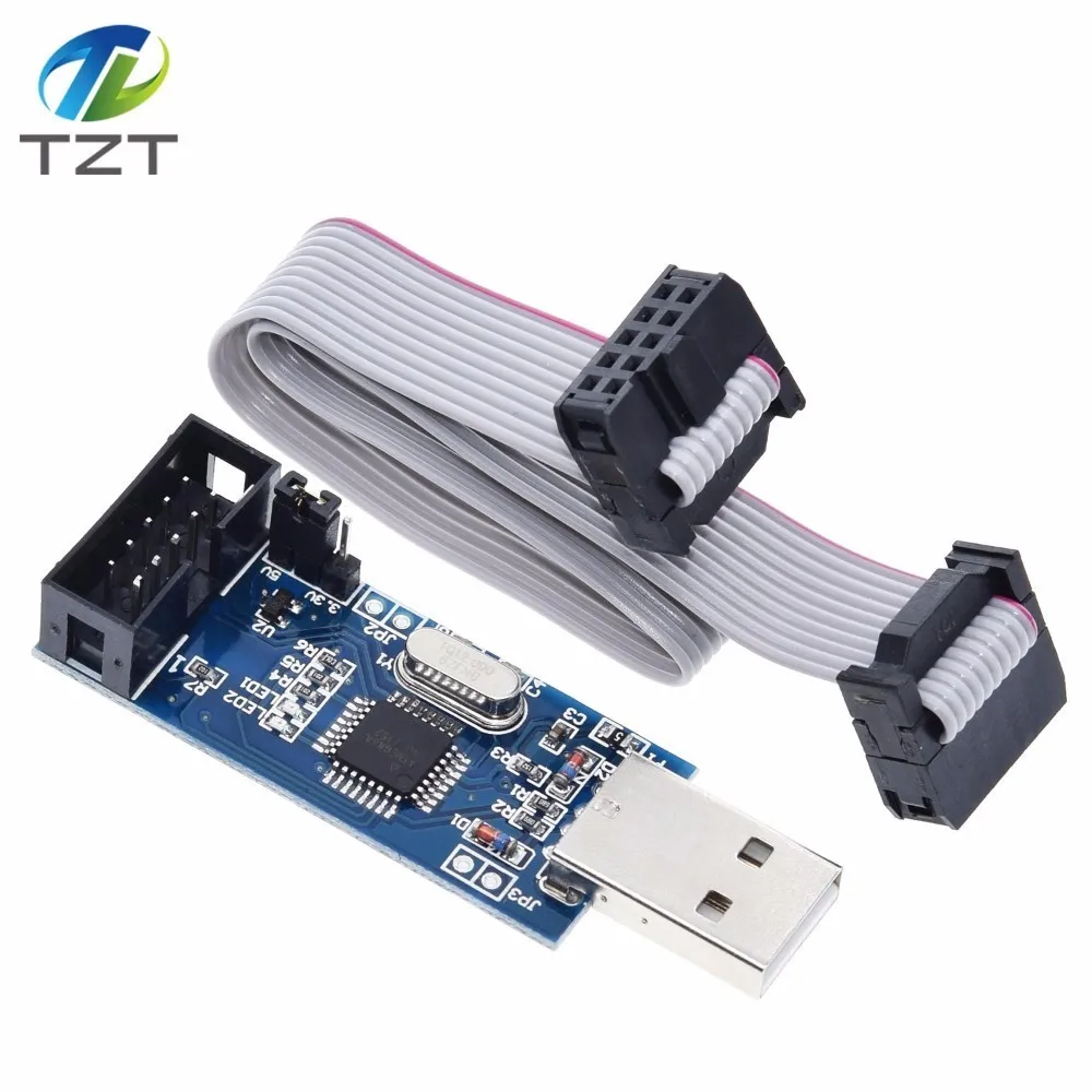 1 комплект 10Pin до 6 Pin адаптер доска + USBASP USBISP AVR программист USB ATMEGA8 ATMEGA128 ATtiny/CAN/PWM