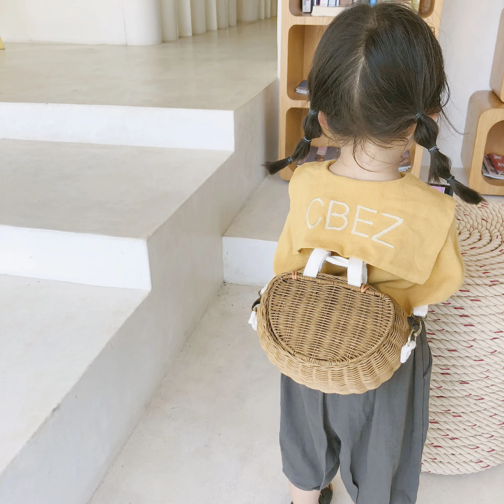 Женская плетеная пляжная соломенная сумка из ротанга Детская мессенджер через