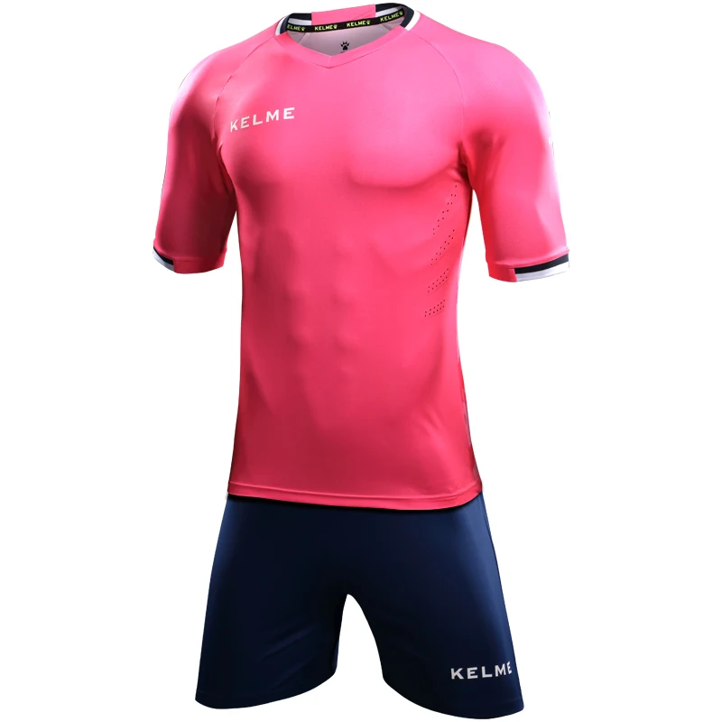 Футбольные майки KELME, форма survetement, Футбольная форма для тренировок, футбольные майки, футболка KMC160028 - Цвет: Fluorescent RoseRed