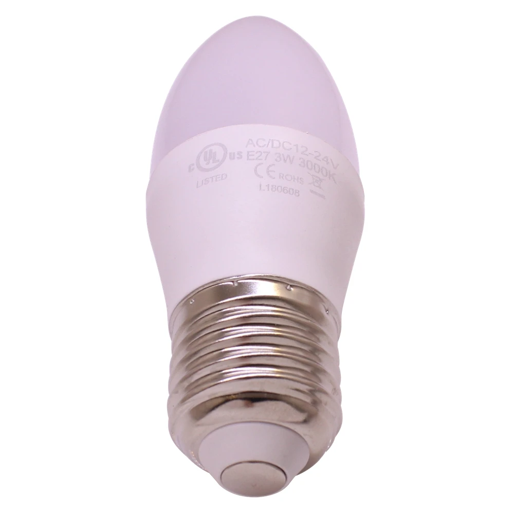 E14 E12 E27 B22 Светодиодный лампа канделябр 12V 24V AC/DC 3W Equvalent 30W галогенная без