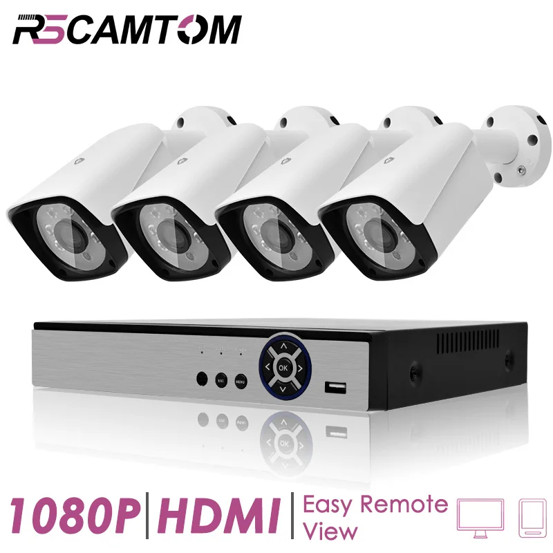 4CH 1080 P AHD комплект видеонаблюдения Камера Системы DVR безопасности дома видео