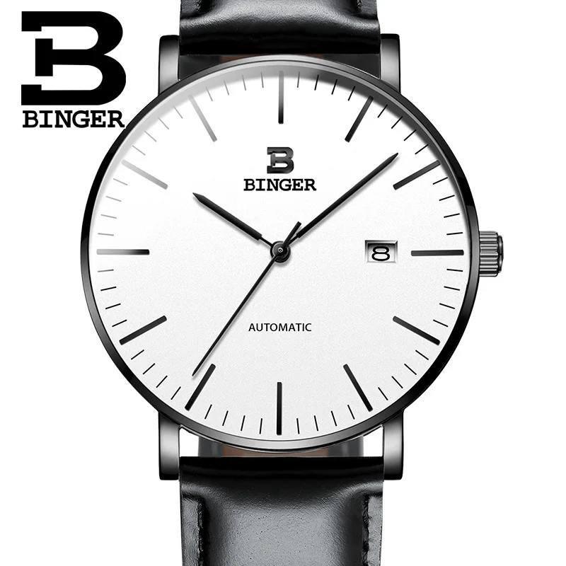 

Switzerland BINGER Watches Men Fashion Leather Relogio Masculino Waterproof Automatic Movement Mechanical Wristwatches