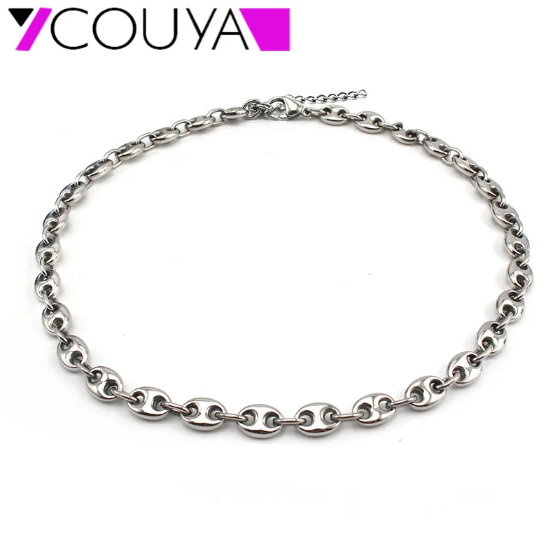 Women 316L stainless steel magnetic necklace health for women female 2017 new design 9mm width link jewelry |