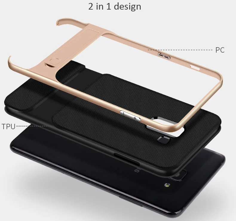 Hybrid Slim Armor Case For Samsung Galaxy J6 J8 2018 Holder Kickstand Protector Cover TPU + PC Frame | Мобильные телефоны и