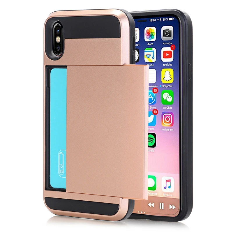 Гибридный Жесткий противоударный чехол-бумажник для IPhone X 10 7 8 6 6s Plus XR XS MAX |