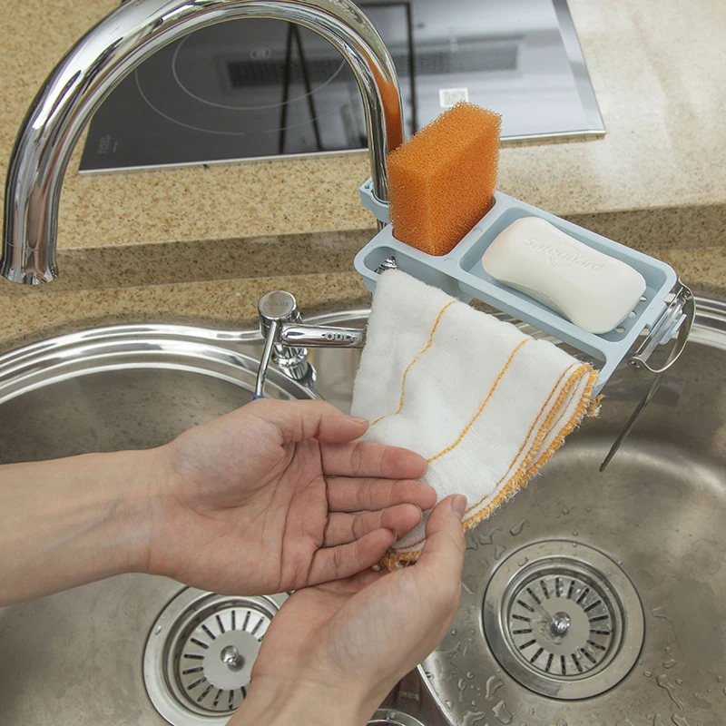 Подвесная вешалка для хранения на раковину держатель губки зажим кухонного