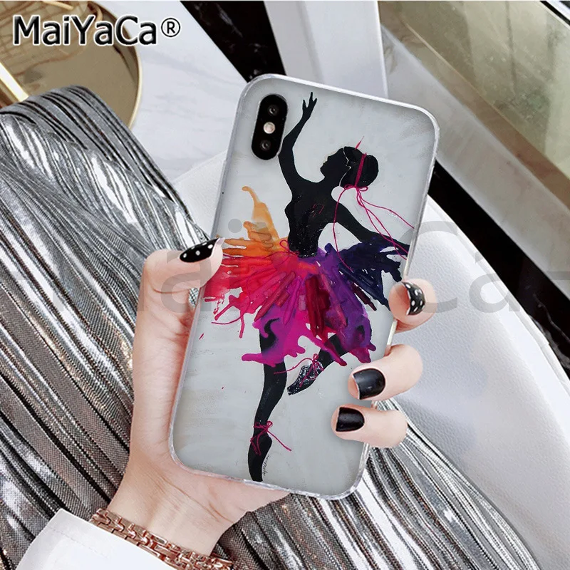 A10 MaiYaCa балерина девушка танцы черный ТПУ чехол для телефона iphone 11 pro 6S 6plus 7plus 8 8Plus X Xs MAX 5S XR - Color: A10