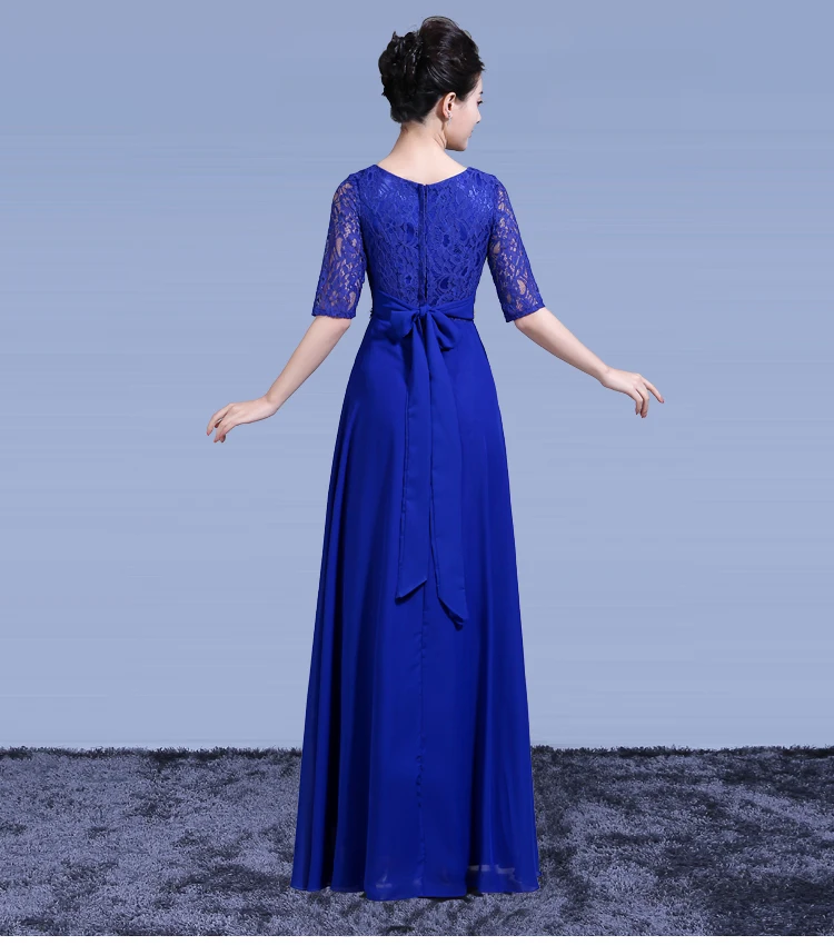 DLH68R# невесты шифон Кружева Rrd голубое длинное платье невесты костюм для хора богемное свадебное платье выпускного вечера женщин
