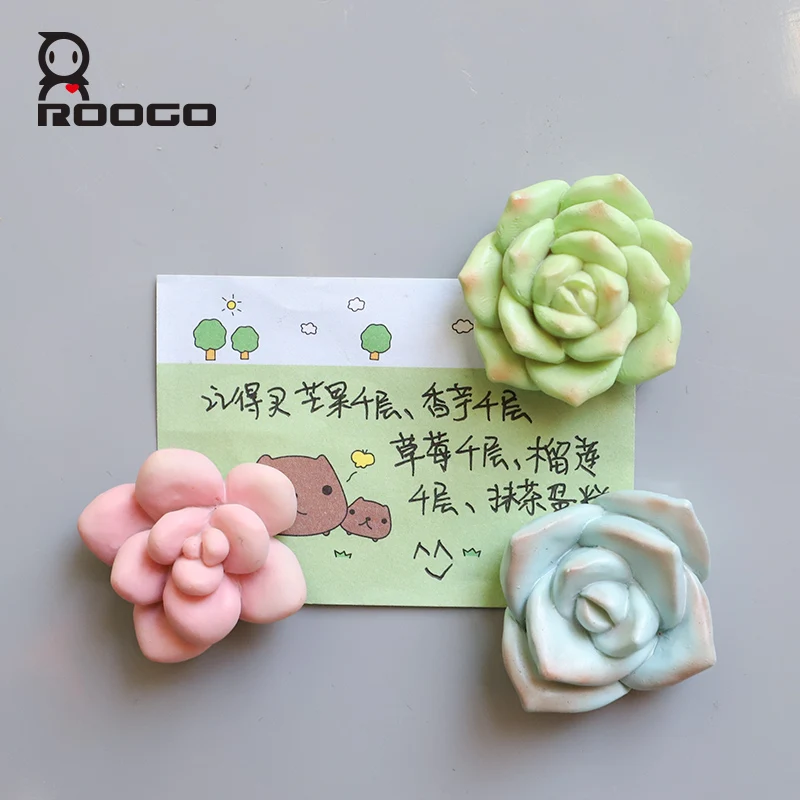 Roogo магнитные суккулентные растения на холодильник мини 3D фотообои для дома