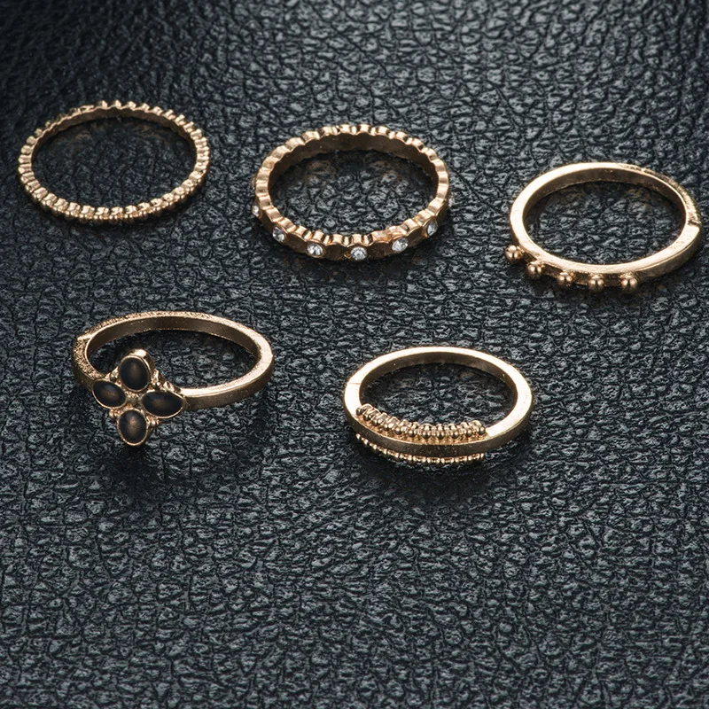 Набор из 5 предметов/богемное женское кольцо модное четырехлистное Клевер