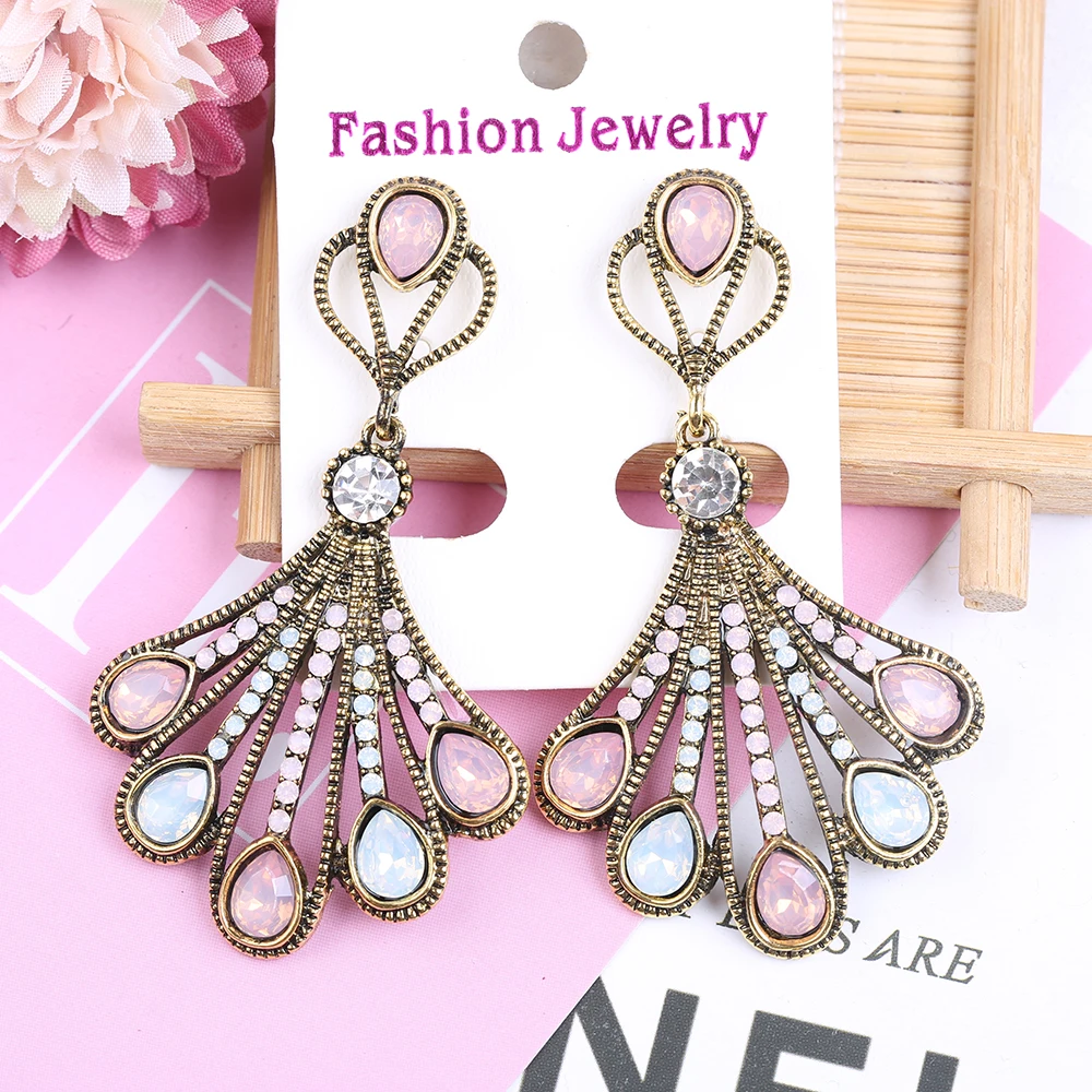 Женские винтажные акриловые серьги-подвески VEYO с золотым покрытием в форме