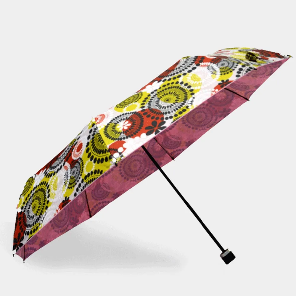 Три складной зонт Для женщин наружное ветрозащитный зонтик от дождя Сверхлегкий