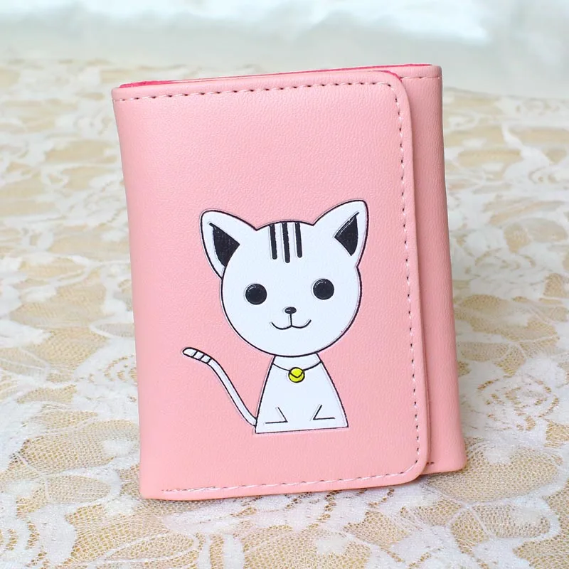 Женский кошелек из искусственной кожи короткий с кошкой для девушек | Багаж и