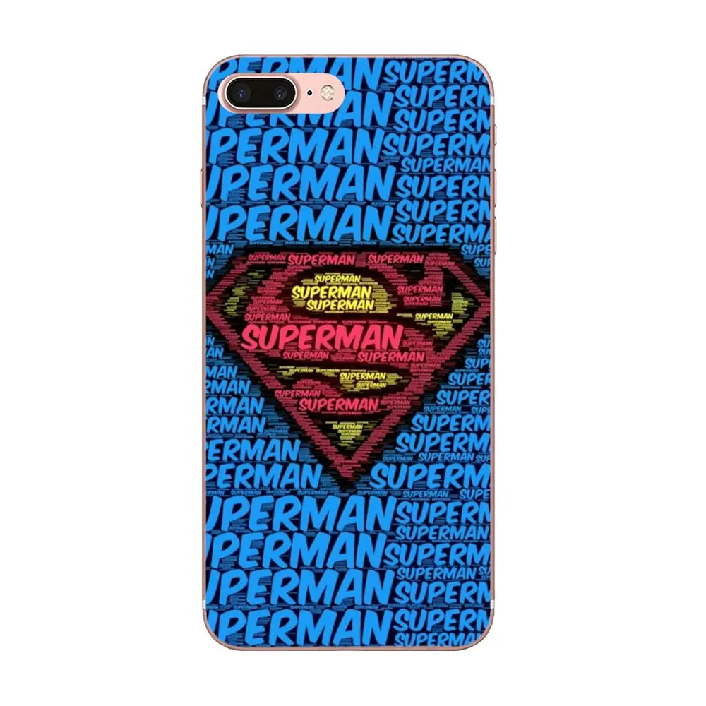 Мягкий силиконовый прозрачный чехол из ТПУ с изображением супермена логотипом