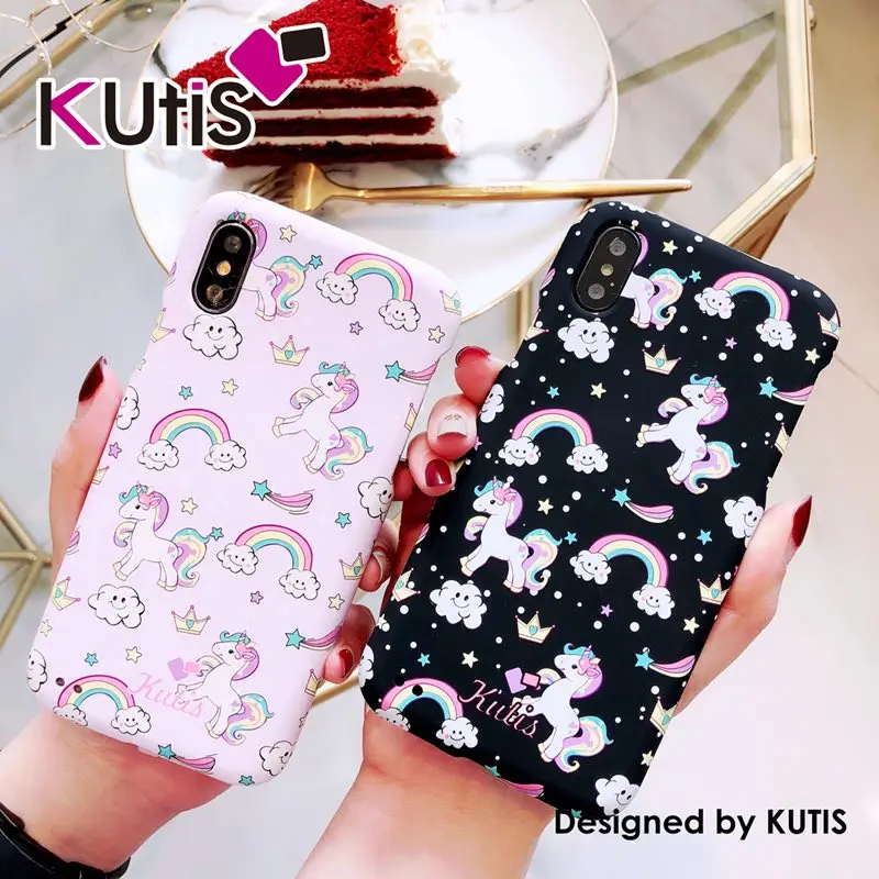 For iPhone 8 8plus Cute 360 case full body Front &amp Back matte cover coque iphone X 6 6S 6Splus 7 7plus Unicorn |